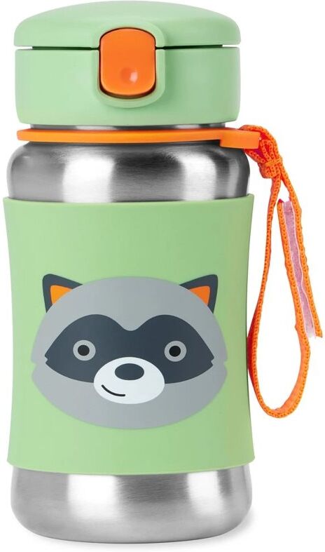Skip Hop Spark Style Straw Bottle bouteille d’eau en acier inoxydable avec paille Racoon 12 m+ 1 pcs