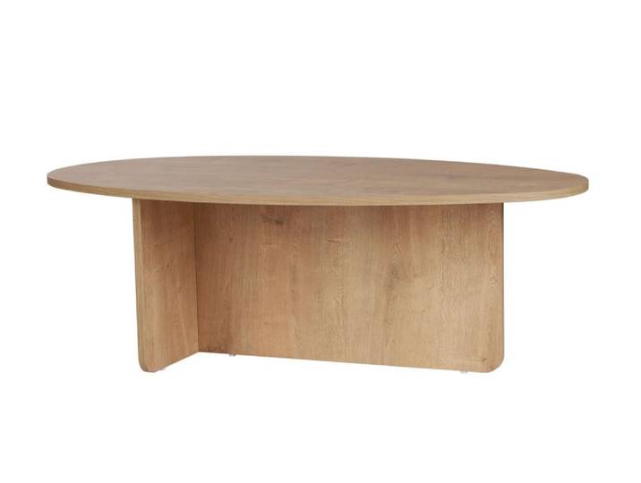 Table basse ovale effet chêne marron l120 cm