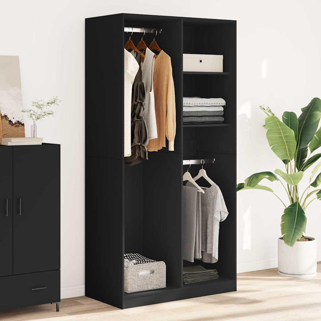 vidaXL Garde-robe Noir 100x50x200 cm Aggloméré