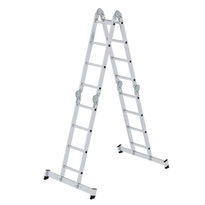 PROREGAL Vielzweckleiter 4-teilig mit nivello®-Traverse 4x4 Sprossen