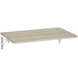 STILVORA Wandklapptisch 16x60x40 cm Eiche klappbarer Wandtisch platzsparend vormontiert mit abgerundeten Ecken Melaminoberfläche Holz Metall