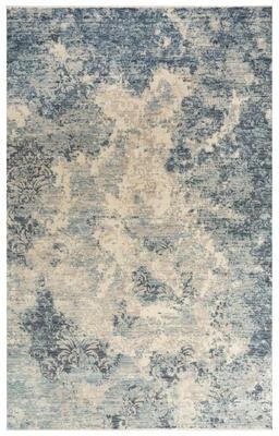 Alora Decor Intrepid Blue, Beige, and Ivory Distressed Classical Wool Rug