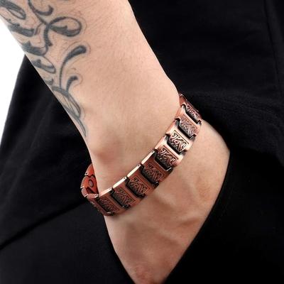 Pure Copper Magnetic Therapy Bracelet For Men, Adjustable Fit With Health Benefits a