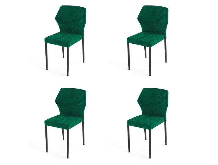 Mid.you Stuhl-Set, Grün, Metall, Leder, 49x80x56 cm, Europäischer Sicherheitsstandard, stapelbar, Esszimmer, Stühle, Esszimmerstühle, Esszimmerstühle-Set