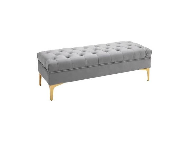 Banquette capitonnée MADELEINE gris clair