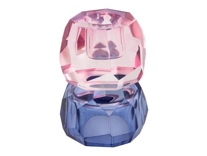 Kerzenständer Olina, Byyu, pink/blau, Glas