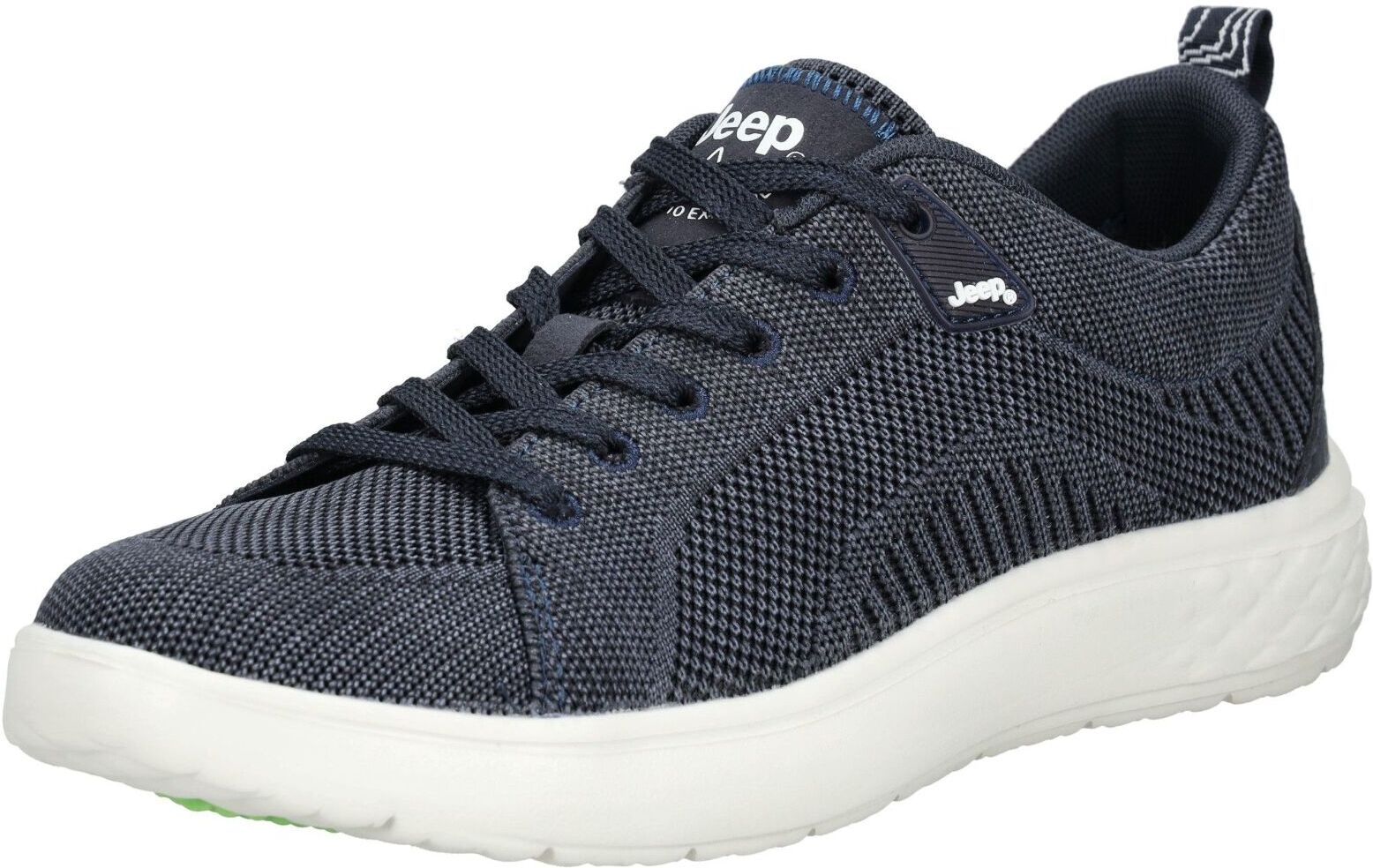 Sneaker JEEP "Jeep Sneaker Lederimitat/Textil", Herren, Gr. 45, blau (navy), Lederimitat, Textil, Schuhe Sneaker