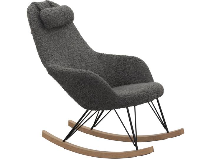 Schaukelstuhl Teddy II Grau Stoff B 67 cm - Schaukelstuhl