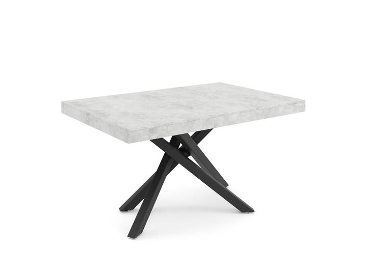 Esstisch ausziehbar LUCIANO 140/220 x 90 cm grau/schwarz