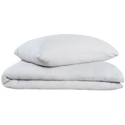 Oh Cosy Bettwäscheset Sally - Musselin - 2-teilig -135x200cm - Hellgrau