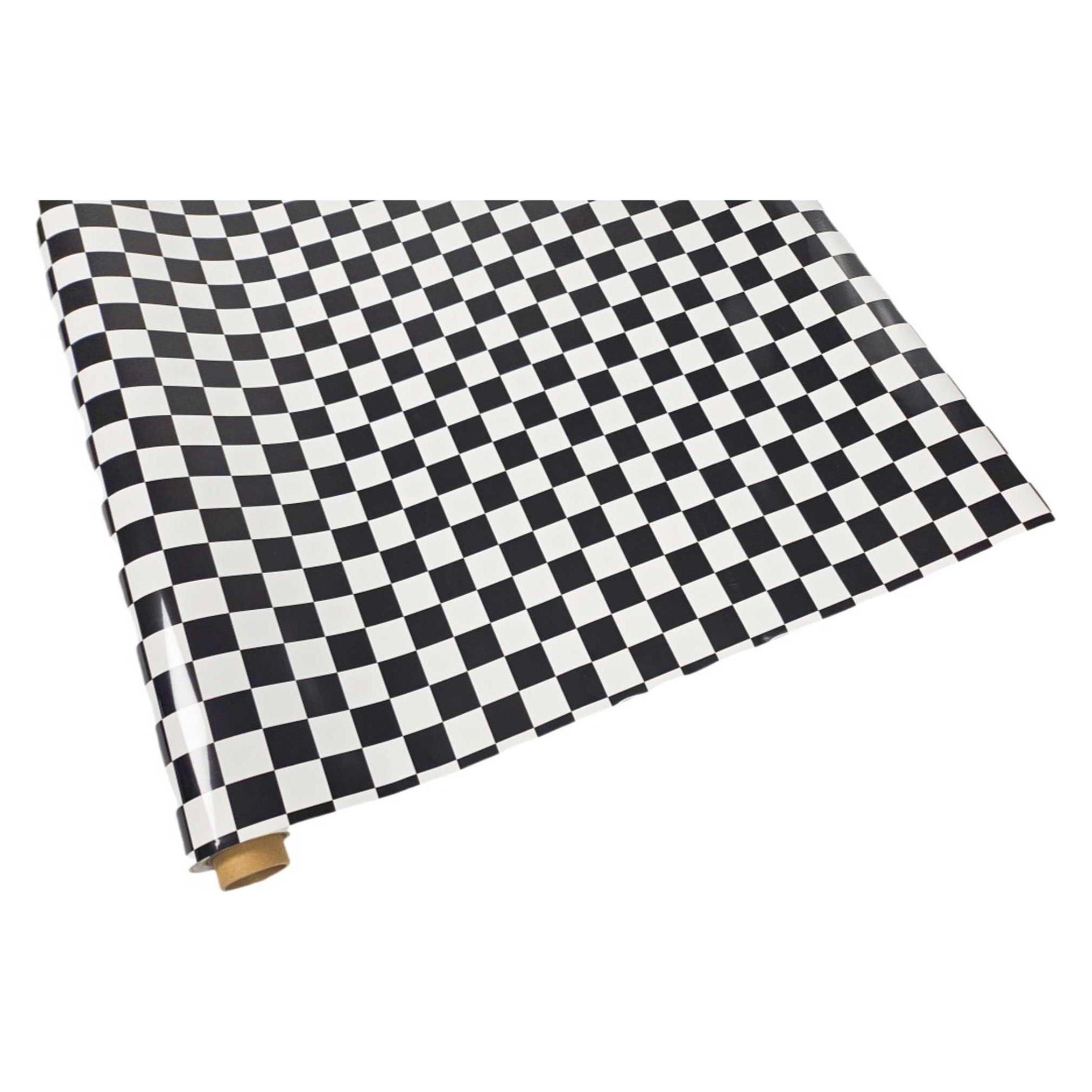 Planet-Hobby Bügelfolie Schwarz / Weiss Quadrat (2x2cm) 2 Meter (FL-023-2-2m)