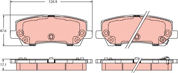 Trw Bremsbelagsatz, Scheibenbremse Gdb2388 Für Ford Asia & Oceania