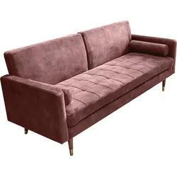 riess-ambiente Schlafsofa COUTURE - 196cm altrosa Microvelours 3-Sitzer Couch Bettfunktion ink. Kissen