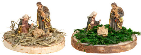 Miniatur-Krippenfiguren "Hlg. Familie", 2er-Set