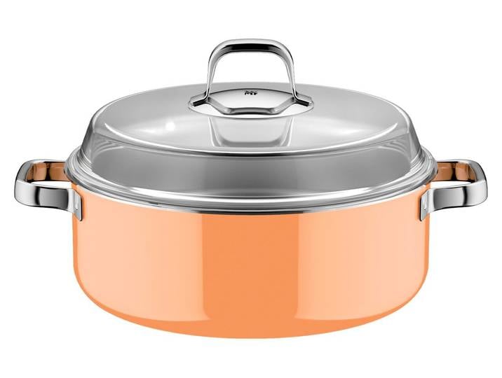 WMF Schmortopf inkl. Deckel FUSIONTEC MINERAL PRO, orange, Edelstahl