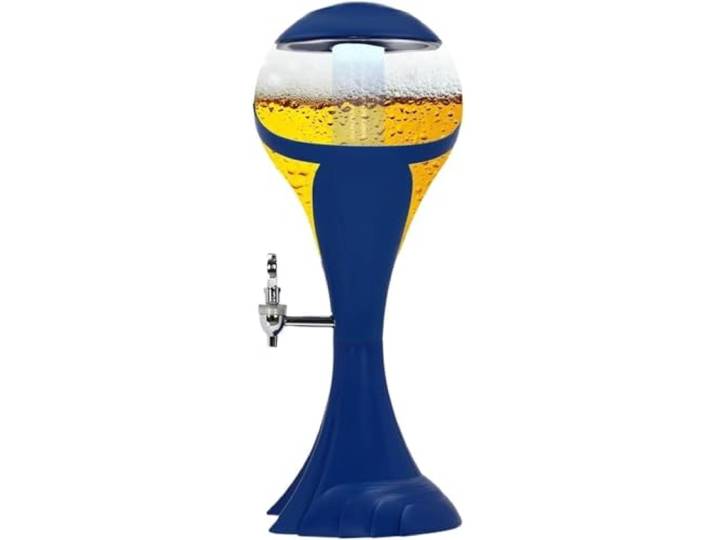 WOMGKDA Server für Partys, 3 Liter Bier- und Getränkespender mit Kühlrohr für Feste, Saftausschank für Wasserbehälter, Blue, 7,67x20,08 Zoll