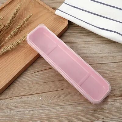 Discount Dollar Deals Portable Flatware Box Travel Tableware Storage Case, Simple Tableware Storage Box Case For Cutlery Kit Dinnerware Bag pink