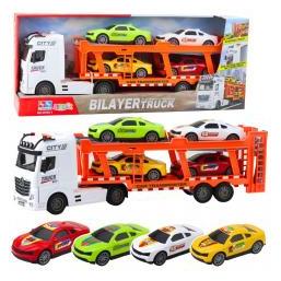 Lean Toys Lora Truck Abschleppwagen Set 4 Autos Öffnen Türen Lichter Sounds (66786039)