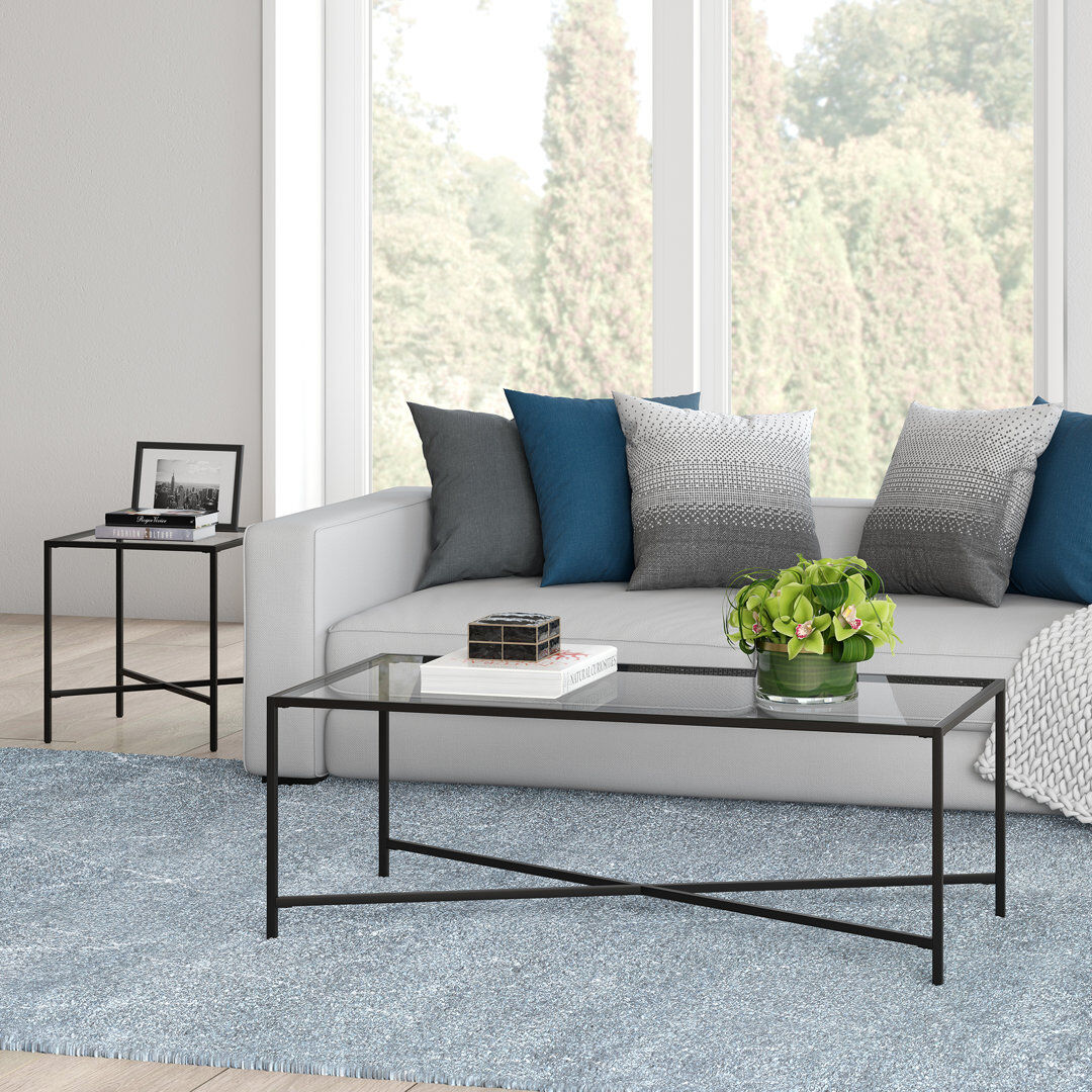 Blue Elephant Cross Legs Coffee Table Blackened Bronze