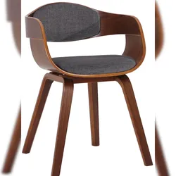 PROREGAL Besucherstuhl BANGKOK Stoff HxBxT 73x49x46cm Stoff Walnuss/Hellgrau Konferenzstuhl