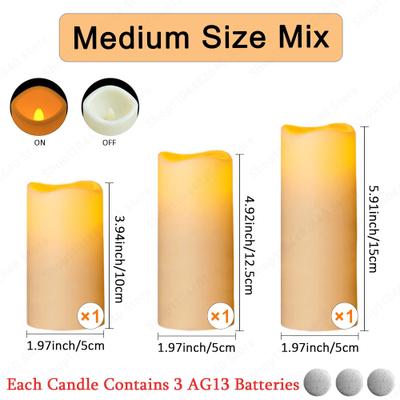 Uplifted Finds 9 To 72 Pcs Flameless LED Candles Battery Operated Flickering Lights For Wedding Concert Home Decor medium Size Mix 9 Pcs
