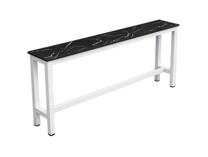Vyntyra Langer, schmaler,hoher Kneipentisch,Thekentisch,Café,kein Hocker Metallrahmen,Metallfußstütze,verstellbare Füße,Bodenschutz,rechteckig,einfach zu montieren(B,100cm)