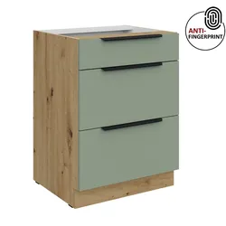 Küchen Unterschrank 60 Küche ARIA Aquamarin matt Anti Fingerprint Küchenzeile