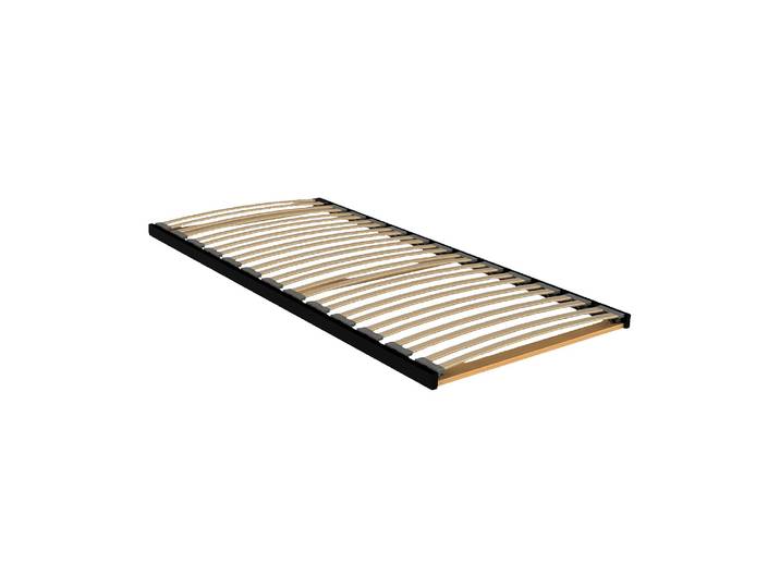 HABITAT - Cadre à lattes en bois - 90 x 200 cm - 28 lattes - Noir - Loen
