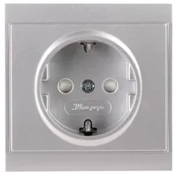 Kopp 923420087 Schutzkontaktsteckdose KS1-fach 16A 250V Malta (Thaya) silber