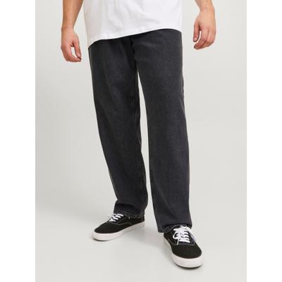 Relax-fit-Jeans "JJICHRIS JJORIGINAL SQ 7", Herren, Gr. 52, Länge 32, schwarz (schwarz denim), Denim/Jeans, Obermaterial: 100% Baumwolle, JACK & JONES PLUSSIZE, unifarben, bequem lang, Jeans, mit Five-Pocket-Design