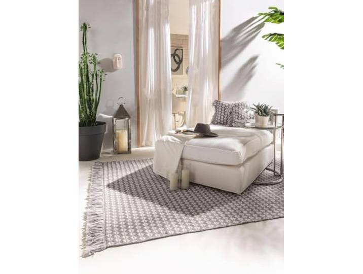 benuta Pure Teppich aus recyceltem Material Morty - Grau 120x170 cm - Kunstfaser, Recyceltes Material - Rechteckig & im Style: Geometrisch, Boho-Style, Ethno-Style, Hygge & Cozy - Pflegeleicht