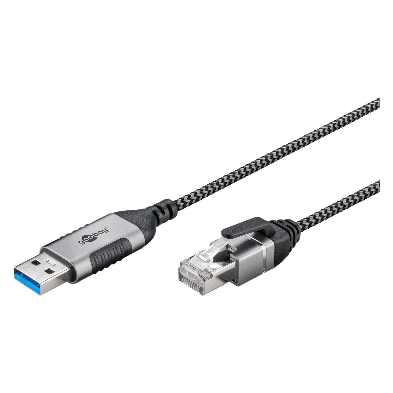 Goobay Ethernet-Kabel USB-A 3.0 auf RJ45, Slim, 1,5 m (USB 3.0) (74394)