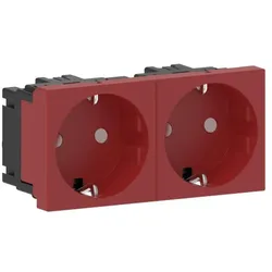 GGK 6945 Steckdose 2-fach gerade M45-2G-3001, 45x45mm erhöhter Berührungsschutz, rot M45-2-Steckdose M452Steckdose