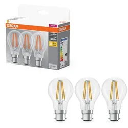 3er OSRAM LED Glühbirne B22d Base Classic A 60 Filament  7W 60W warmweiß Bajonettfassung