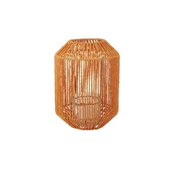 HOME STORY Laterne   , orange , Metall,Glas,Papier , Maße (cm): H: 30  Ø: 22