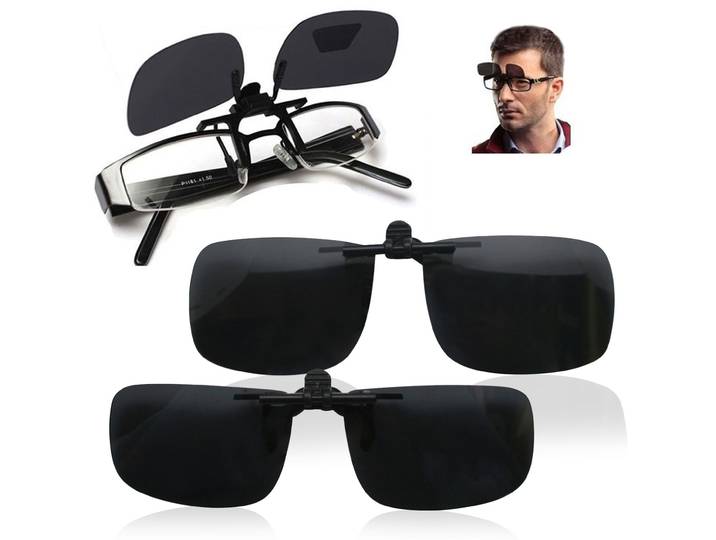 2er-Set Clip-On-Sonnenbrille, je 1 x Grösse S & M