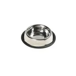 Edelstahlnapf mit rutschfestem Gummirand 16cm