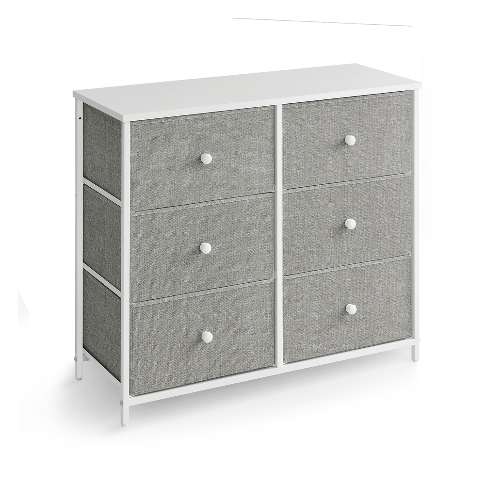 SONGMICS Kommode 6 Stoffschubladen mit Metallrahmen Organizer LTS323L10