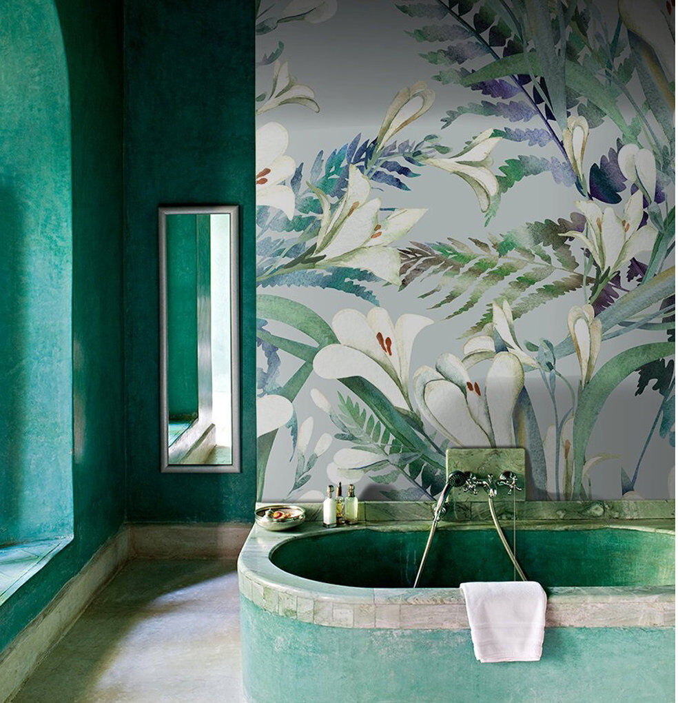 Bay Isle Home Dothen Matte Mural Blue/Green 416 x 254cm