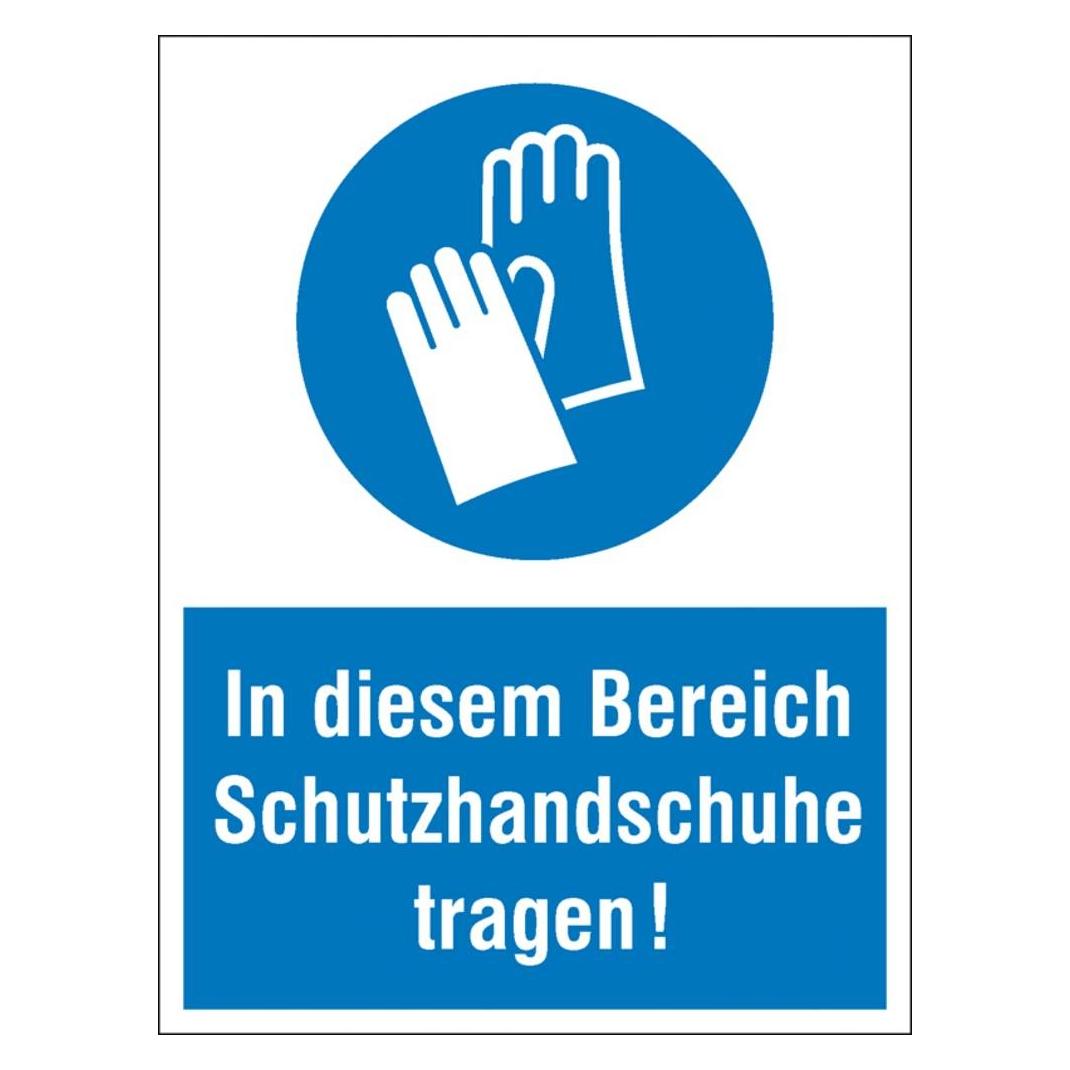 SafetyMarking Kombischild In diesem Bereich Schutzhandschuhe tragen (43.0420)
