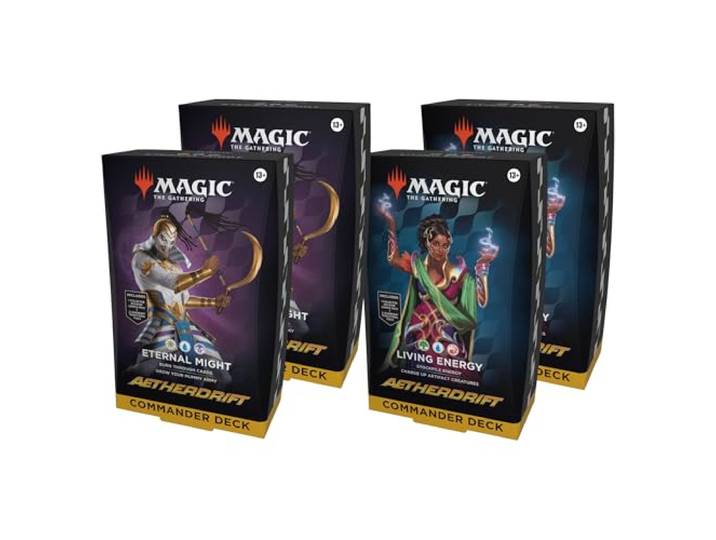 Magic: The Gathering Aetherdrift Commander Deck Bundle - 2 of Each Deck (2 Living Energy + 2 Eternal Might)
