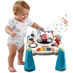 VEVOR Aktivitätstisch, Spieltisch inkl. 12 Spiele & 60 Klangquellen, Lerntisch mit Weltraumthema, Sanft Leuchtendem Sternenprojektor, Interaktiver Kindertisch, Entdeckertisch für Kinder 6-18 Monate