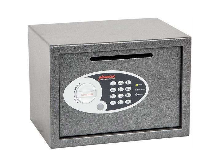 Phoenix Coffre-Fort de dépôt VELA 17 L serrure électronique + clé - Gris