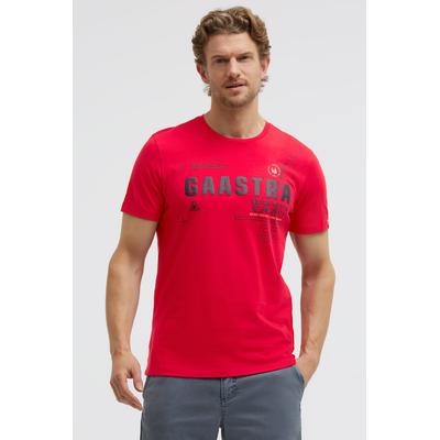 Rundhalsshirt GAASTRA, Herren, Gr. 3XL, rot (core rot), Single Jersey, Material: 100% Baumwolle, bedruckt, regular fit normal, Rundhals, eingesetzt gerader Abschluss, Shirts Rundhalsshirt, aus Baumwolle