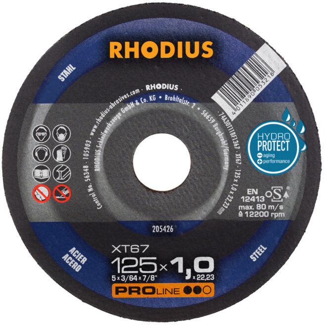 Disque de tronçonnage extra-fin Rhodius XT67 (205426)