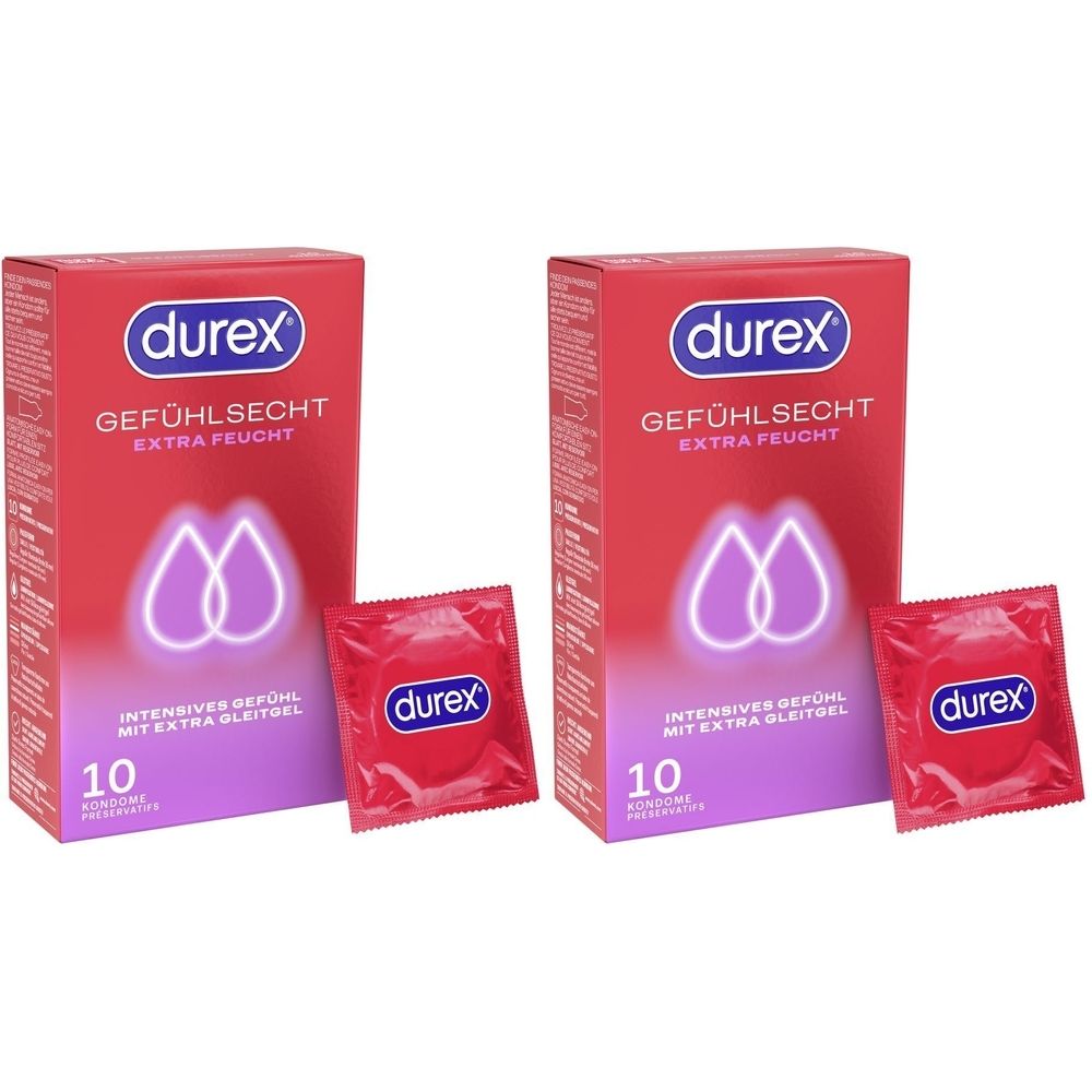Durex Gefühlsecht extra feucht Kondome 2x 2x10 St