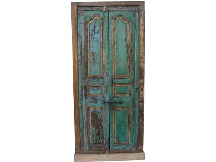 Schrank, Kleiderschrank aus Massivholz, Vintage Look, 3 Fächer, Modell A10 Antikfarbener Schrank mit charakteristischer Farbstruktur, ideal für stilvolle Einrichtung, robust und langlebig