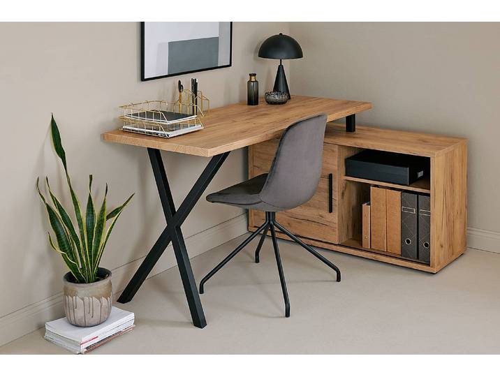 Bureau d'angle Sheif 150 x 74 x 110cm Bois/Noir