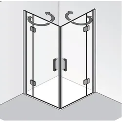 HSK Aperto Eckeinsteig 4-teilig, 2 Drehtüren 28200xx