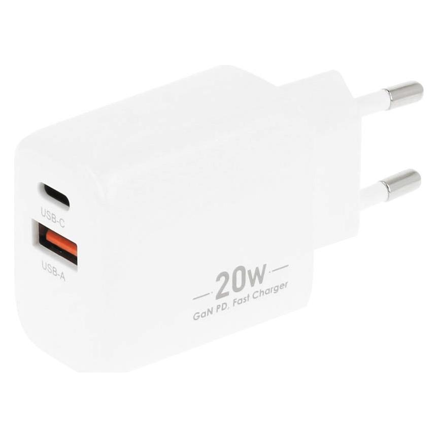 Movano Ładowarka GaN 20W USB-C PD + USB-A (white) (20 W, 2 Ports) (MOVANO)